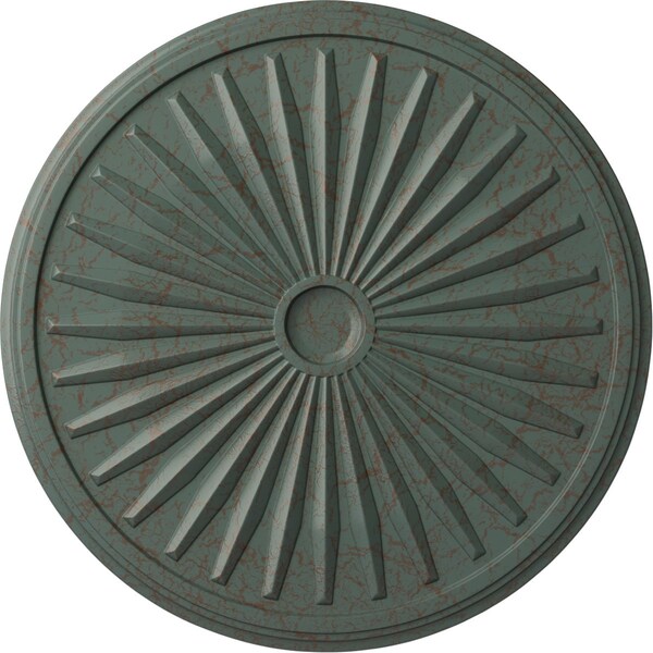 Ekena Millwork Leandros Ceiling Medallion (Canopies up to 5"), 33 1/8"OD x 3 1/2"ID x 1 3/8"P, Cloud Burst Crackle CM33LECBC - main